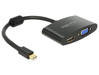 65553 adaptador de cable mini Displayport HDMI-A, VGA Negro