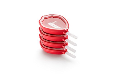 Lékué - Set De 4 Moldes Para Helados Fresa Rojo