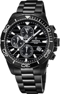 Festina - Reloj De Hombre The Originals F20365 Cronógrafo De Acero Negro