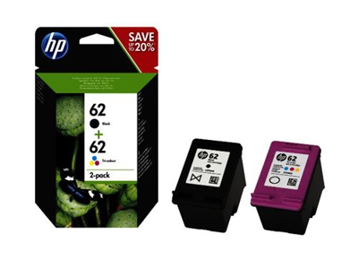 HP - Pack Cartuchos Tinta 62 Negro + Color (N9J71AE)
