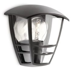 Philips myGarden Creek Outdoor Garden Lantern Wall Light Black - E27 Bulb 60w características