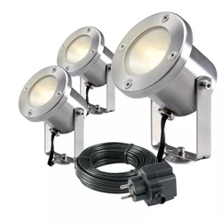 Proyectores LED Garden Lights, 3 pzas Catalpa Acero inoxidable 4121603 precio