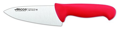 Cuchillo de cocinero Arcos Colour - Prof  292022 de acero inoxidable y mango ergonómico de Polipropileno - Rojo