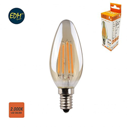 Bombilla vela filamento LED cristal vintage 4,5w E14 2.000k EDM en oferta