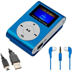 Mini Reproductor MP3 Azul con Clip, Pantalla LCD y Radio fm en oferta
