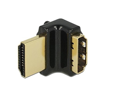 Delock 65663 HDMI-Adapter - HDMI W bis M - Schwarz - 90° Stecker 4K - Adapter