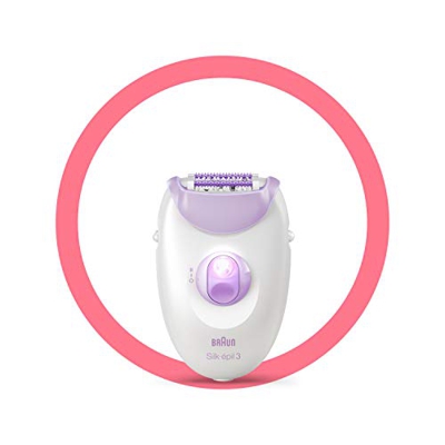 Braun Silk-épil 3 3170 - Depiladora con 1 capuchón, blanco y rosa, 12