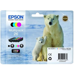 Pack ahorro cartuchos de tinta original EPSON,  26, Oso polar, C13T26164020, características