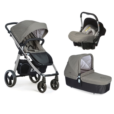 Casualplay - Coche De Paseo Trío Match 3 Loop Aluminio + Silla De Auto Portabebé Baby 0 + Capazo Cot Jet Beige