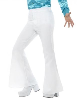 Pantalón blanco estilo disco para hombre