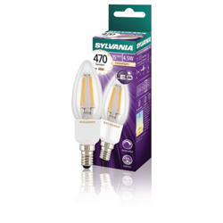 Sylvania Bombilla LED de filamento, clase A++, base E14, 4,5 W, 470 lm, temperatura 2700K precio