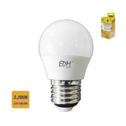 Bombilla esférica 6W LED EDM E27 CALIDA 3200K características