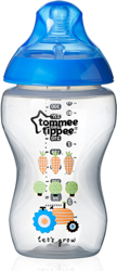 Tommee Tippee - Biberón Easi-Vent Tetina Silicona Closer To Nature Flujo Medio (340 Ml.) Decorado Niño Azul/transparente características