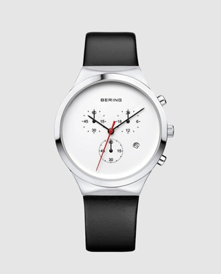 Bering - Reloj De Hombre 14736-404 Cronógrafo De Piel Negro