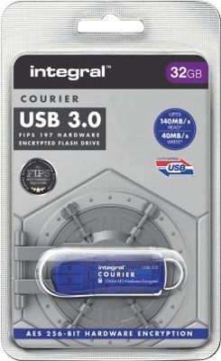 Integral 32gb Mensajero USB 3.0 Flash Drive con Aes 256-bit Hardware Cifrado