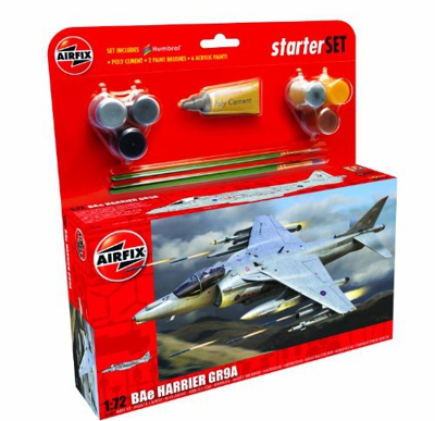 KIT MAQUETA BAE HARRIER GR9A +PINTURA+PINCEL+PEGAMENTO 1:72 AIRFIX A55300