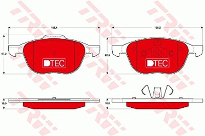 TRW Brake Pads (Front) (R90) (DTEC Low Dust) - GDB1583DTE