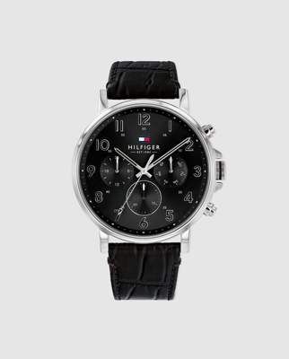 Tommy Hilfiger - Reloj De Hombre 1710381 Multifunción De Piel Negro