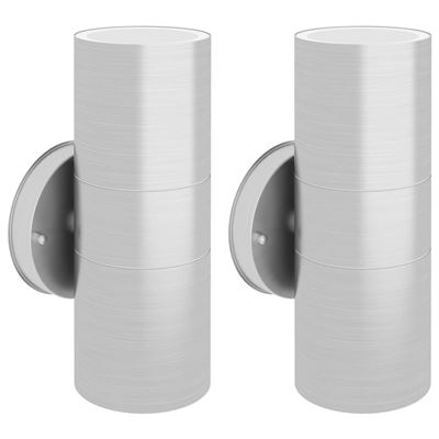 Lámpara de pared exterior vidaXL, 2 uds Acero ascendente/descendente