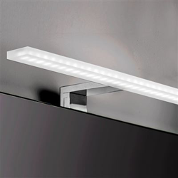 Aplique LED para espejo de baño Emuca, 800 mm, IP44, Luz blanca fría, Aluminio y plástico, Cromado características