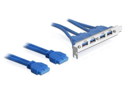 2 x USB 3.0 19-pin - 4 x USB 3.0-A cable USB 0,4 m 2.0 USB A Azul, Tapa de ranura precio