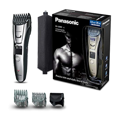 Panasonic ER-GB80 Recargable Plata - Afeitadora (Plata, Rectángulo, 1 mm, 2 cm, Acero inoxidable, 50 min)