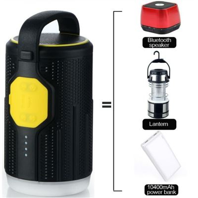 Camping Lantern Iluminación exterior 10400 mAh Power Bank Altavoz Bluetooth A-SL10, Amarillo