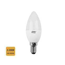 Bombilla LED vela E14 7w 650lm 3.200k EDM en oferta