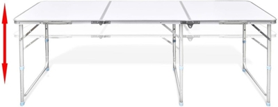 vidaXL Mesa + 6 Taburetes Plegable Picnic Portátil Camping Jardín 180 x 60 cm