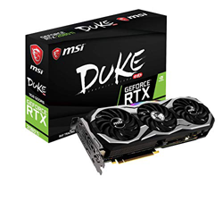 MSI GeForce RTX 2080 Ti DUKE 11G OC - Tarjeta gráfica Enthusiast (PCI-E 3.0, Torx Fan 2.0, Zero FROZR, 11 GB GDDR6, 352-bit, 4352 Core Units, 1350 Mhz en oferta