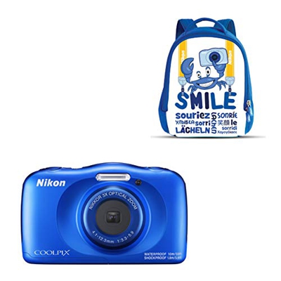 Cámara compacta Nikon Coolpix W150 + Mochila Azul Kit