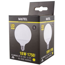 Bombilla LED globo g120 E27 18 watios calida 21944 precio