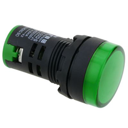 Luz piloto LED BeMatik de 22 mm para paneles de control 220 VAC verde características