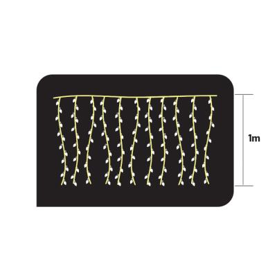 Cortina LED Easy-Connect Blanco Cálido 1m alto 10 tiras