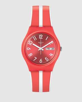 Swatch - Reloj De Mujer Energy Boost GR709 De Silicona Rojo