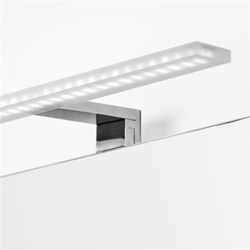 Aplique LED para espejo de baño Emuca, 450 mm, IP44, Luz blanca fría, Aluminio y plástico, Cromado características