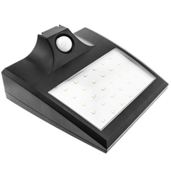 Aplique solar LED PrimeMatik, Lámpara recargable de pared con sensor de movimiento y oscuridad IP44 2W características