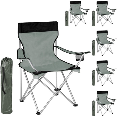 TecTake 6 Camping Chairs (grey)