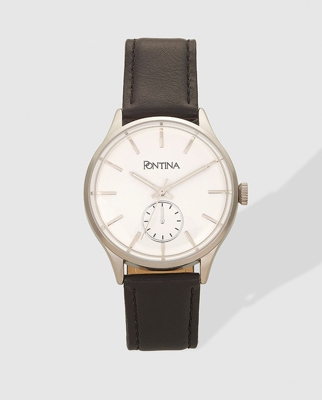 Pontina - Reloj De Hombre Símil Piel Negro