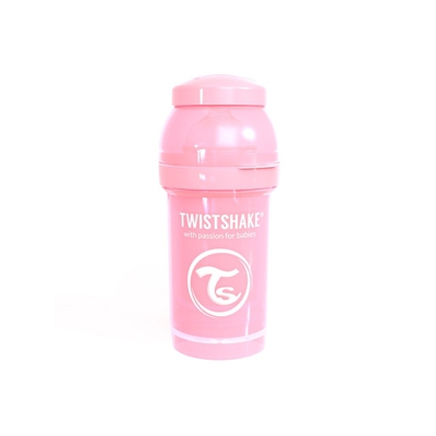 Twistshake - Biberón Anticólico Tetina Silicona (180 Ml.) Rosa Pastel