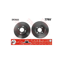 TRW Juego de 2 discos freno Antes 260mm ventilado FORD MONDEO COUGAR USA DF2622 precio