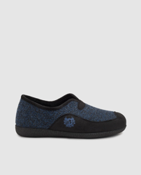 Dustin - Zapatillas De Casa De Hombre De Lana Azul Con Bordado en oferta