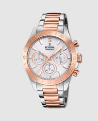 Festina - Reloj De Mujer Boyfriend Collection F20398 Cronógrafo De Acero Bicolor en oferta