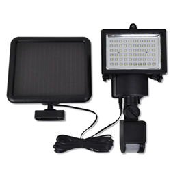 Lámpara solar foco de LED de exterior con sensor, Negra precio