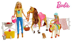 Mattel- Muñecas Barbie y Chelsea con Caballos y Accesorios FHX15, Multicolor en oferta