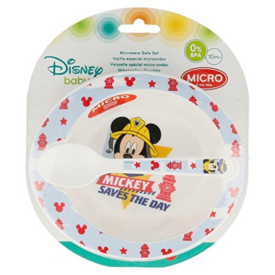 Disney Baby - Vajilla 2 Piezas Mickey Mouse Rojo