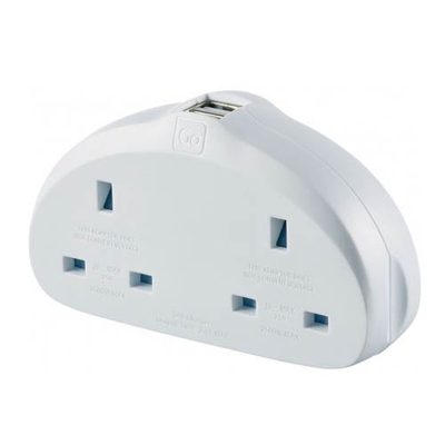 Adaptador GoTravel Duo + USB UK-EU