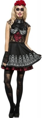 Smiffy's Day of the Dead Senorita Ladies Costume XS