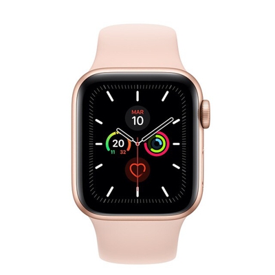 Apple Watch S5 44 mm LTE Caja de aluminio en oro y Correa deportiva Rosa arena