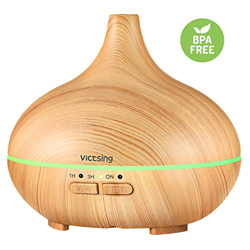 VicTsing Humidificador Aromaterapia Ultrasónico, Difusor de Aceites Esenciales 150ml, 7-Color LED, Seguro y Elegante, acrilonitrilo butadieno estireno en oferta